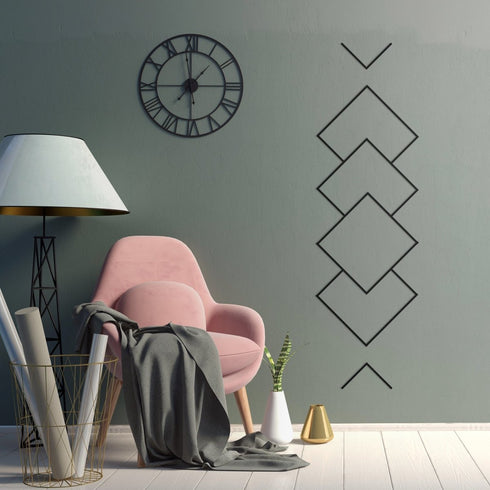 Stripes Metal Wall Art Geometric Contemporary Black Lines Minimalist Monochrome Modern Creative Dining Room Decoration